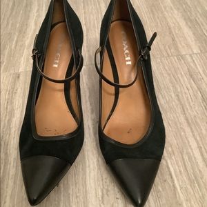 Coach black pointed toe heels